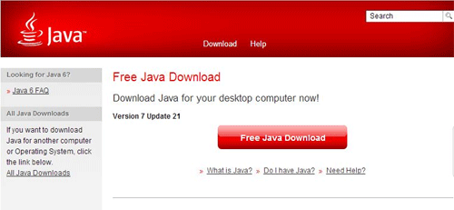 Free Java Download Button